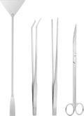 Aquascape Tools Aquarium Kit - 4PCS Terrarium Supplies Include Long Tweezers for Terrarium, Feeding Tongs, Aquarium Scissors, Algae Scraper for Fish Tank Cleaning Plant Trimming