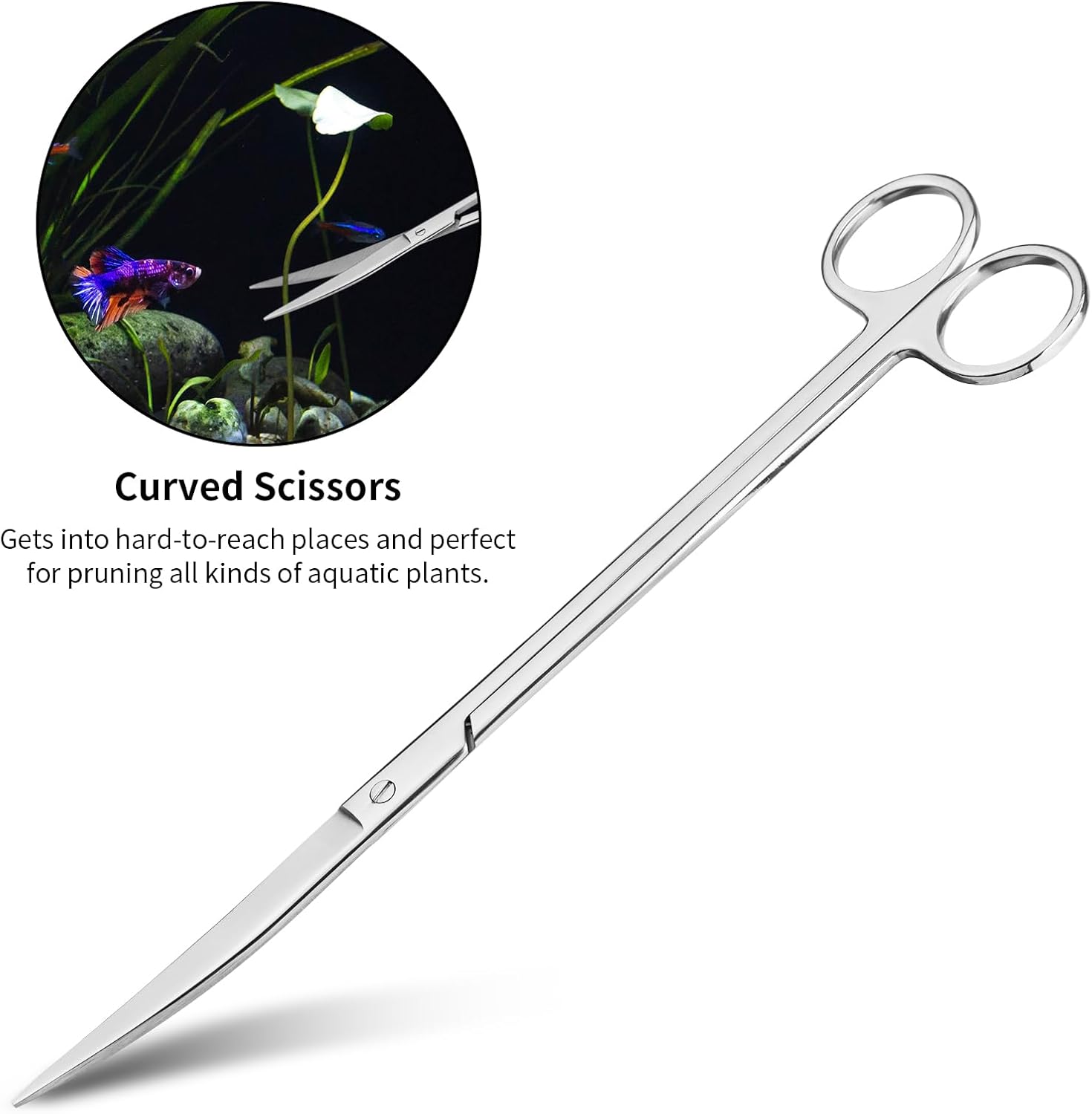 Aquascape Tools Aquarium Kit - 4PCS Terrarium Supplies Include Long Tweezers for Terrarium, Feeding Tongs, Aquarium Scissors, Algae Scraper for Fish Tank Cleaning Plant Trimming